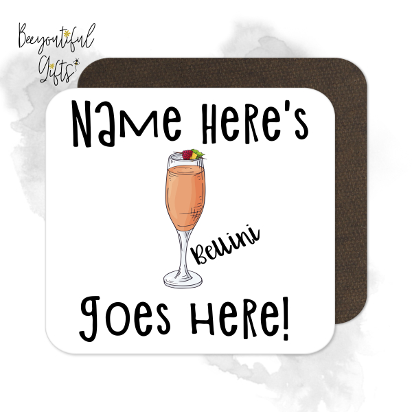 Personalised Cocktail Coaster - Hand Drawn Bellini