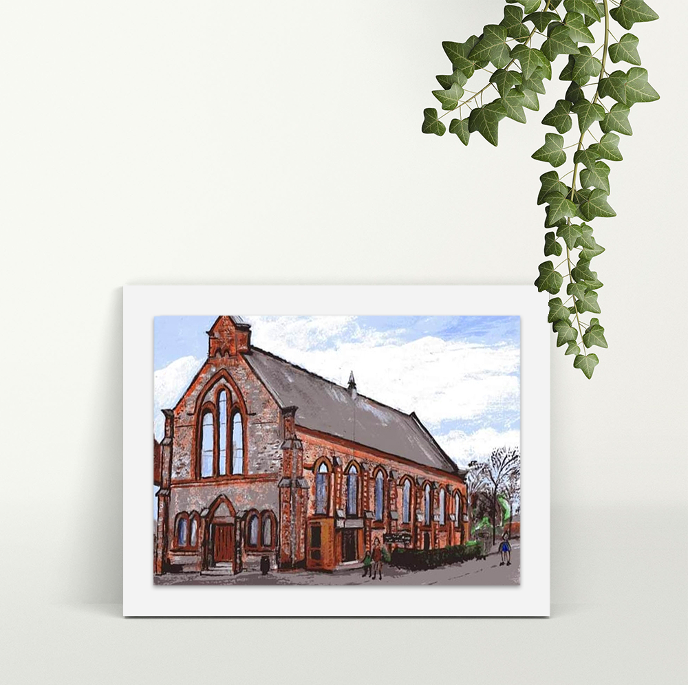 St Teresa Church Irlam - A4 Print - Mounted