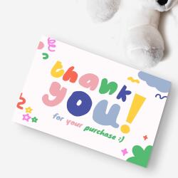 Thank You For Your Order Cards - Small Business Thank You Business Cards - Double Sided Business Card Size - Logo Thank You Cards