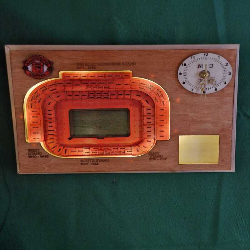 Manchester United Layered LED Clock – Personalised with Engraving