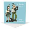 Bonded pair anniversary card for a couple of birdwatchers - designed by Erica Sturla - 15cm square and blank inside, made in the UK