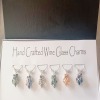 Set of 5 Wine Glass Charms with Wire Wrapped Stars - Silver tone
