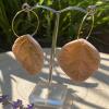 Pink and Gold Leaf Dangle Earrings: Boho Clay Jewelry - silver