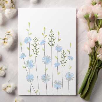 Chicory & grass greeting card -  designed by Eloise Hall - 15.7 x 11cm and blank inside, made in the UK