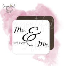 Personalised Anniversary Coaster - Monochrome Wedding Anniversary