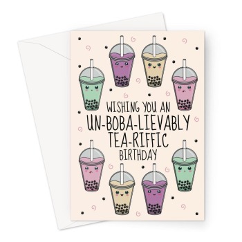 Bubble Tea Birthday Card