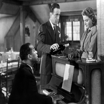 Holy Mackerel Casablanca retro black and white photographic card featuring a vintage image of a classic still from the film - 12.6 x 17.7cm and blank inside