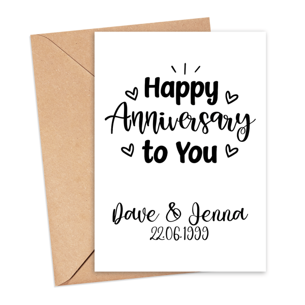 Personalised Anniversary Card - Happy Anniversary To You - Small (A6)