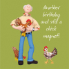 Holy Mackerel Chick Magnet male birthday greetings card designed by Erica Sturla Card is 15cm square and blank inside for your own message