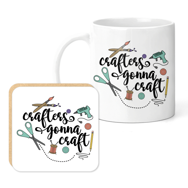 Crafting Mug & Coaster Set - Crafters Gonna Craft