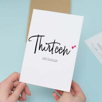 Thirteen Year Anniversary Card For Husband 13 Year Anniversary Card Boyfriend or Girlfriend Wedding Anniversary Card For Wife