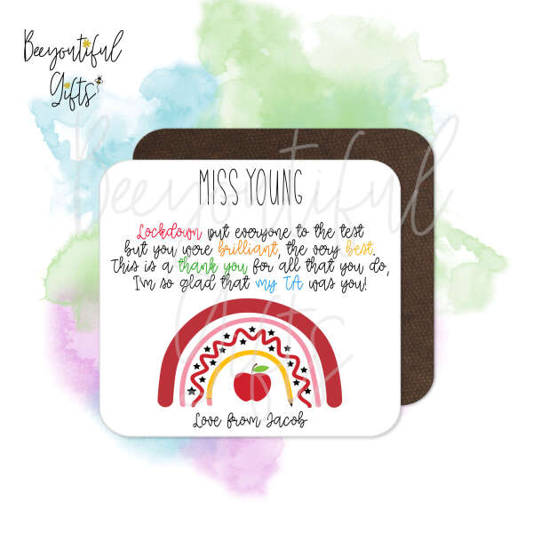Personalised Teacher Coaster - Lockdown Teacher Appreciation Poem