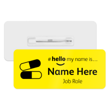 #hello my name is... Name Badge - Classic Yellow - Tablets Icon