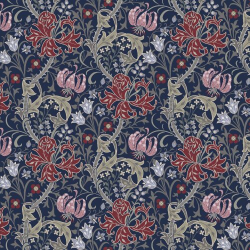 HONEYSUCKLE - RED/NAVY