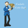 Holy Mackerel Fantastic Foster Dad, an Erica Sturla 15cm square greetings card for a foster father, suitable for birthdays, fathers day, thank you etc. Blank inside for your message