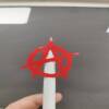 Vinyl Matt Red & Matt Black Anarchy Stickers - 5 - Black
