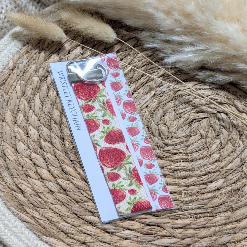 Strawberry Wristlet Keychain
