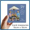 34th Anniversary Card - Enjoying the Good Stuff Together - Fun Polymer Clay Art by Erica Sturla - Made in the UK