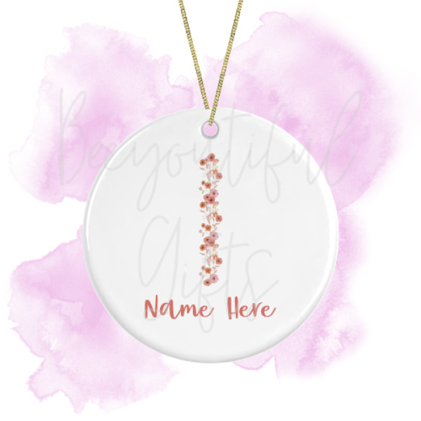 Personalised Spring Love Round Ceramic Decoration