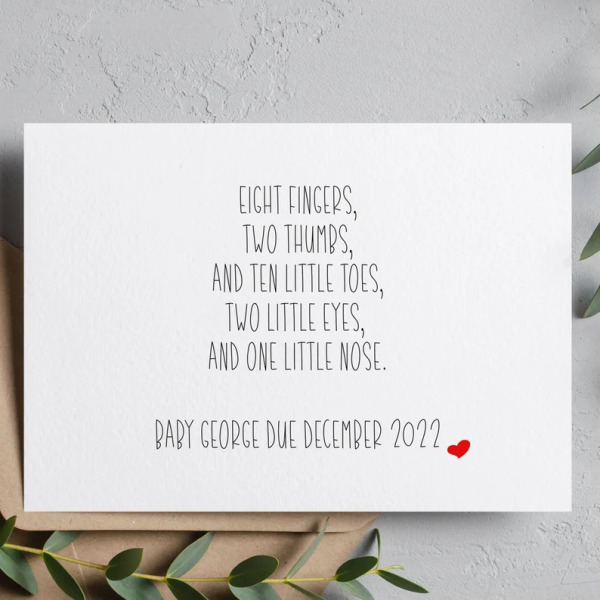 New Baby Card - The Best Things Come In Small Packages - Small (Approx. A6 | 105mm x 148mm | 4.1in x 5.8in) - Standard Smooth Card