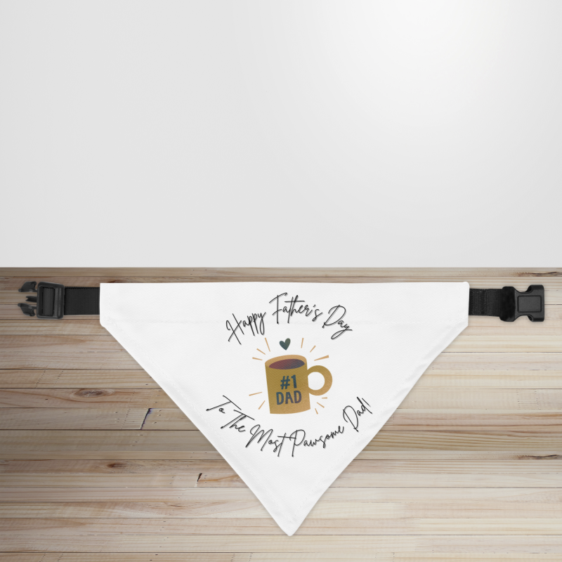 Happy Fathers Day Dog/Puppy Bandana - Small - 12x17cm (Strap: 25cm - 40cm)