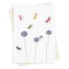 Dragonflies & alliums blank greeting card -  designed by Eloise Hall - 15.7 x 11cm and blank inside, made in the UK