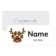 Personalised Vet Name Badge - Reindeer Paw Print
