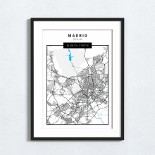 Madrid - Spain - Map Print - A4