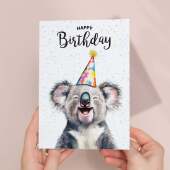 Birthday Card For Him or Her Of A Koala Illustration For Him or Her Birthday Gift