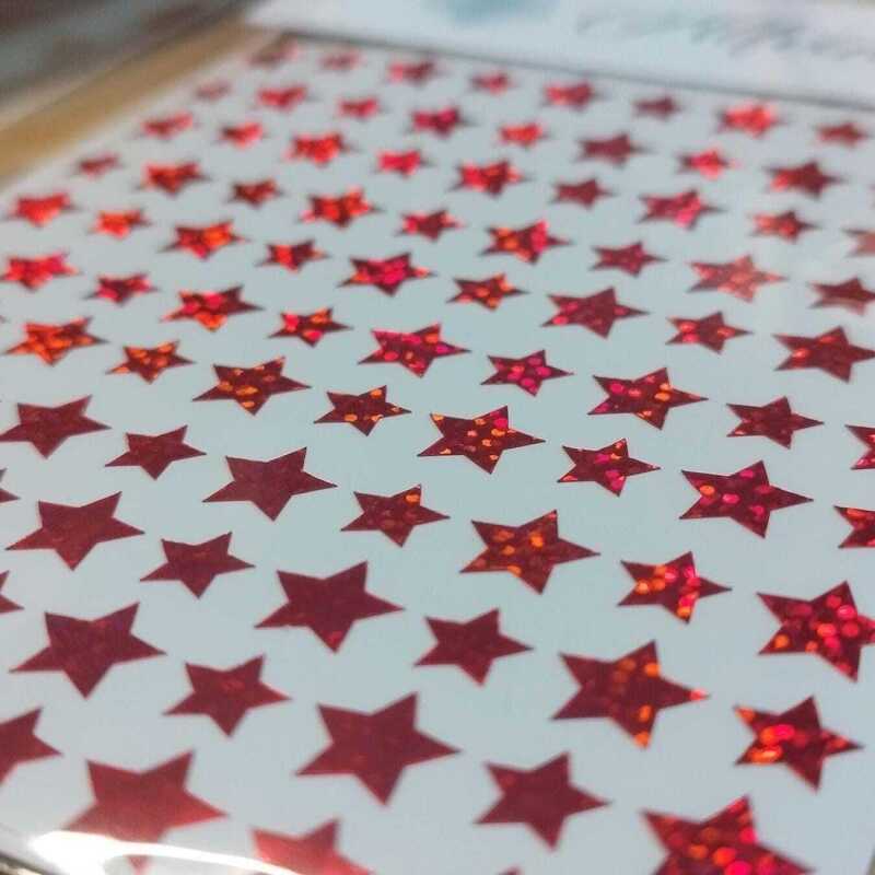 Red Glitter Star Stickers