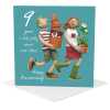 9th anniversary card (pottery anniversary card) - designed by Erica Sturla - 15cm square and blank inside, made in the UK