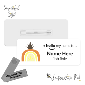 Name Badge - Boho Fruity Rainbow Hello My Name is... - Design 5