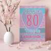 80 time to celebrate, a pretty, feminine 80th birthday card with a gorgeous printed envelope - 12 x 17cm and blank inside - made in the UK
