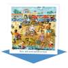 Beach Art Card - Sun Sea and Sandwiches - Polymer Clay Art by Erica Sturla - Seaside Card UK