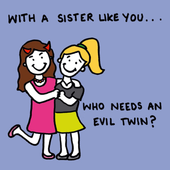 Evil Twin Greetings Card