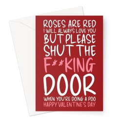 Roses Are Red Poem Valentine's Day Card - Toilet Humour