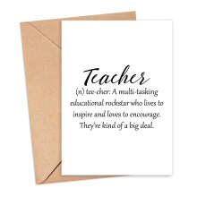 Thank You Teacher Card - Teacher Definition - Small (Approx. A6) - Standard Smooth Card