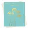 New home card with a pretty gold foil agapanthus print - designed by artist Eloise Hall - 15.7 x 11cm and blank inside