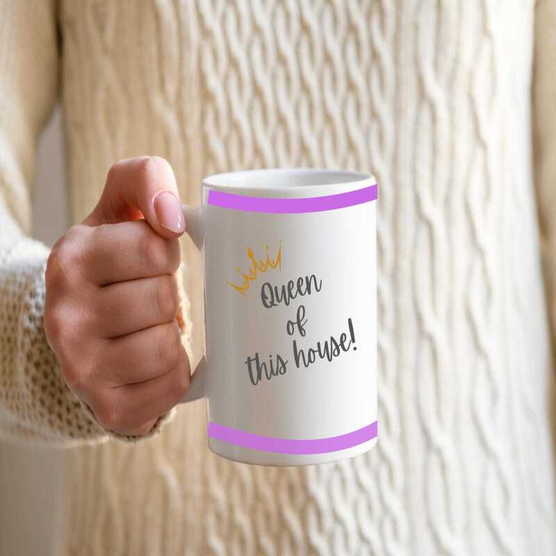 Funny Mug for Her - Queen of this House - Cheeky Coffee or Tea Mug - Gift Ideas - For Mum, Friend, Sister, birthday or Christmas