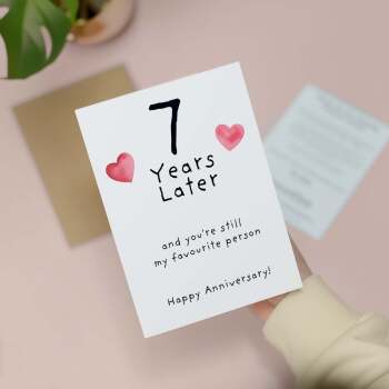 7th Wedding Anniversary Card For Wife Anniversary Card for Husband 7 Year Anniversary Card For Boyfriend or Girlfriend Seventh Anniversary
