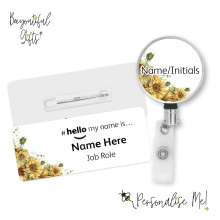 #hello my name is... Name Badge & Metal ID Reel - Sunflower Corner