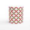 Red Green Petals Pattern Mug - Ceramic White