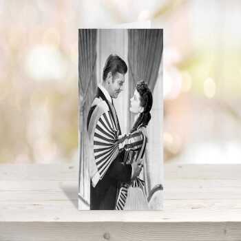 Gone with the Wind, vintage photographic black and white card - 12.6 x 17.7cm and blank inside - made in the UK