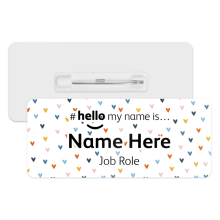 #hello my name is... Name Badge - Coloured Hearts