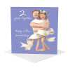 2nd anniversary card (cotton anniversary card) - designed by Erica Sturla - 15cm square and blank inside, made in the UK