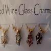 Set of 5 Wine Glass Charms with Wire Wrapped Stars - Silver tone