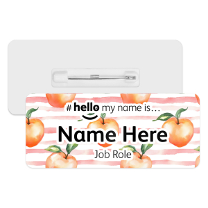 #hello my name is... Name Badge - Peach Stripes