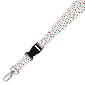 Double Breakaway Lanyard - Colourful Christmas Trees