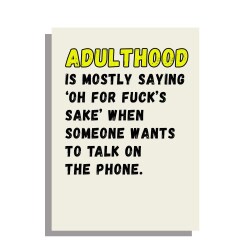 Adulthood - funny birthday card