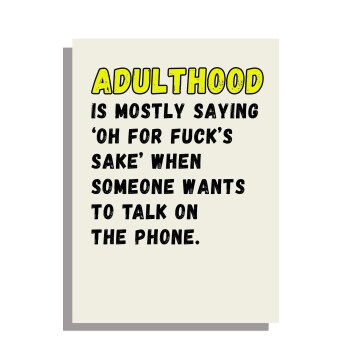 Adulthood - funny birthday card
